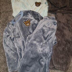 Cozy Blue and Gray Kids Pajama Set 4 sets